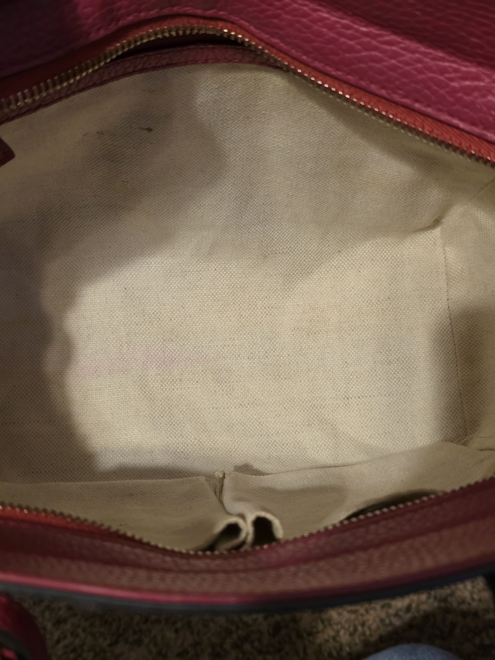 Gucci Fuchsia Pebbled Leather Satchel with Gold Logo/ GORGEOUS! - Picture 6 of 12